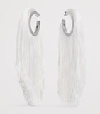 Alaïa fringe hoop earrings with viscose details, UK version