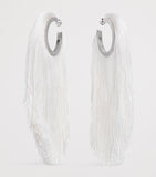 Alaïa fringe hoop earrings with viscose details, UK version