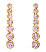 Harrods Jennifer Meyer Yellow Gold and Pink Sapphire Tennis Stud Earrings- Buy online at McGrocer