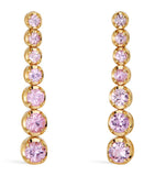 Jennifer Meyer yellow gold pink sapphire tennis stud earrings, UK version