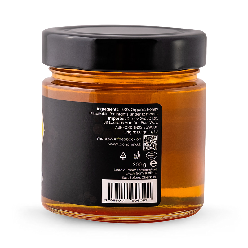 BioHoney organic raw black forest honey 300g, imported from the UK