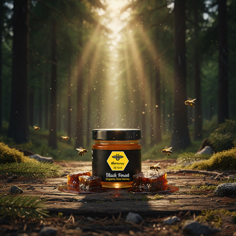 BioHoney organic raw black forest honey 300g, imported from the UK