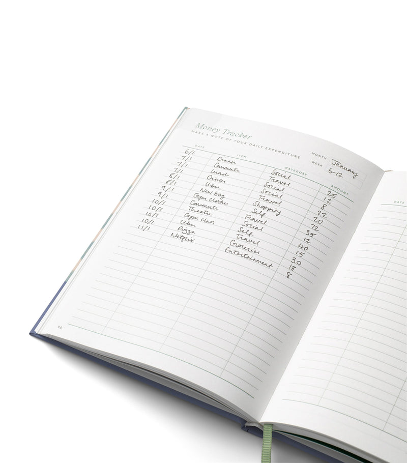 Papier Starry Ikat A5 finance planner, imported from the UK