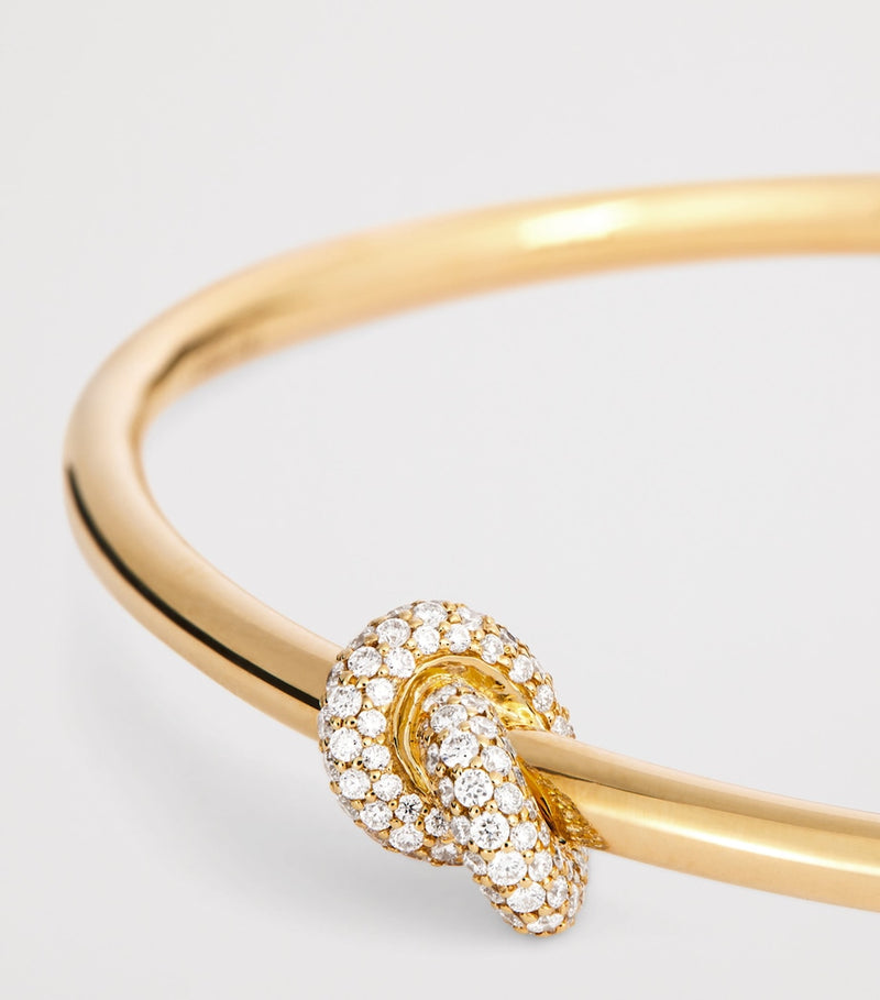Engelbert Legacy Knot bangle yellow gold diamonds (British brand)