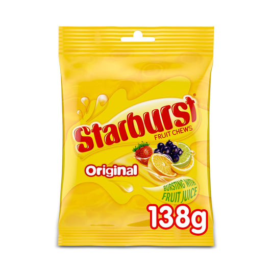 Starburst Vegan Chewy Sweets Fruit Flavoured Pouch Bag 138g GOODS Sainsburys   