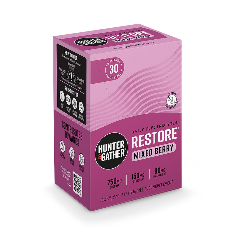 Hunter & Gather electrolyte powder Mixed Berry 30 sachets, UK version