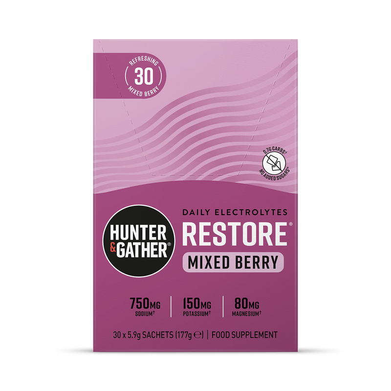 Hunter & Gather electrolyte powder Mixed Berry 30 sachets, UK version