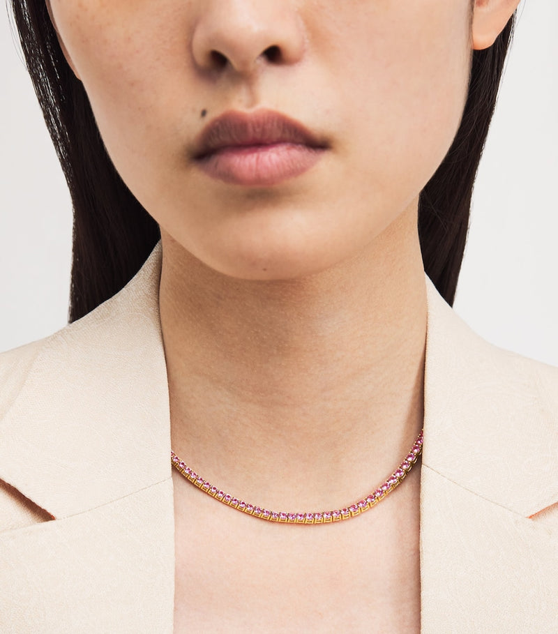 Anita Ko rose gold Hepburn necklace with pink sapphires - British product