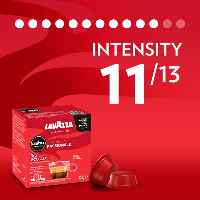 Lavazza A Modo Mio Compostable Passionale Coffee Capsules 16 per pack - McGrocer