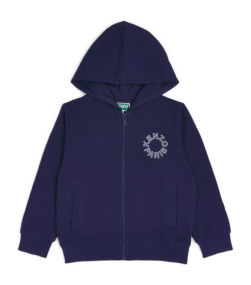 Kenzo kids cotton logo zip hoodie 5-14 years, UK version