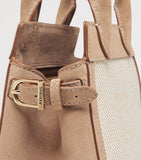 Aspinal of London Savannah bag in raffia and suede - British product