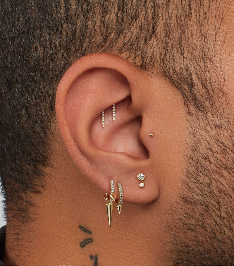 Maria Tash faceted triple spike hoop earring 8mm, UK version