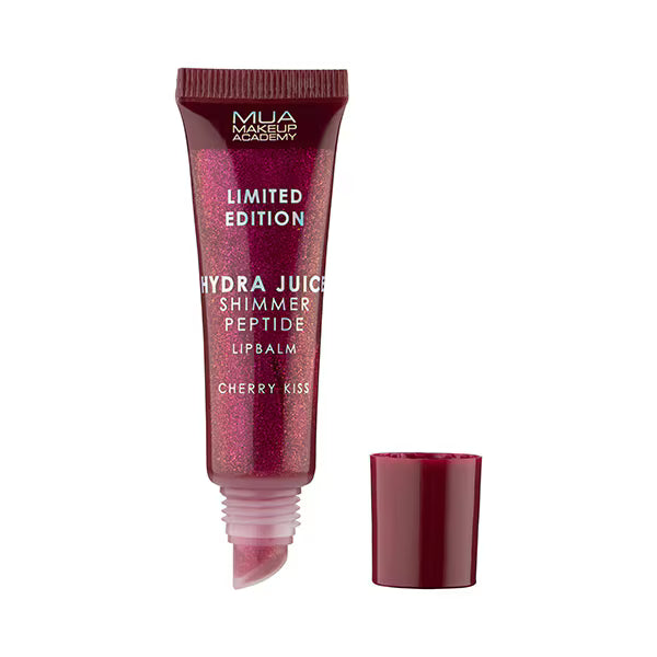 MUA Hydra-Juice Shimmer Peptide Lip Balm Cherry Kiss, imported from the UK