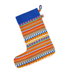 Festive Patterned Fabric Christmas Stocking
