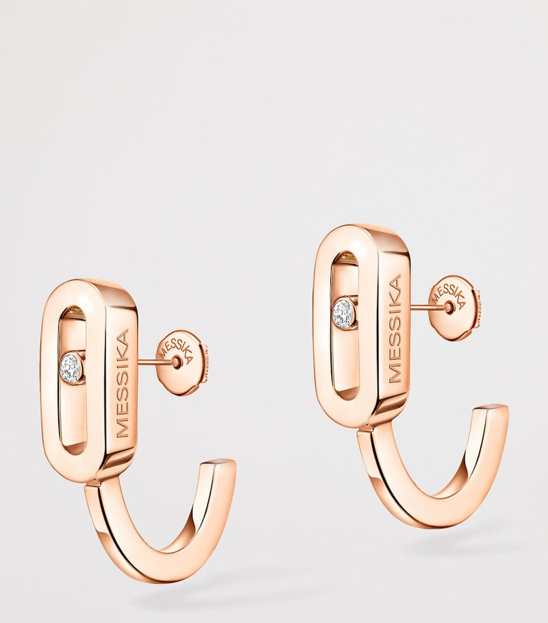 Messika Move Uno mini hoop earrings rose gold 1.2cm - British product