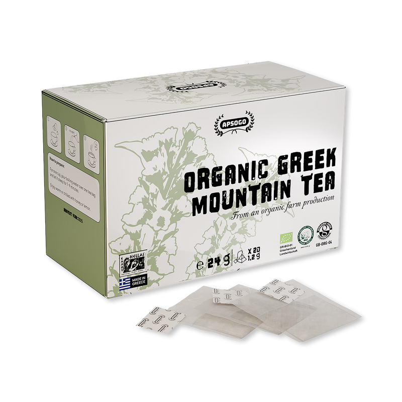 APSOGO organic Greek mountain tea 20 tea bags UK version