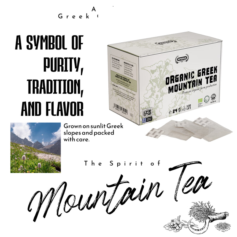 APSOGO organic Greek mountain tea 20 tea bags UK version