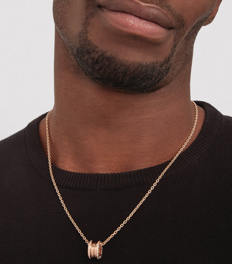 Bvlgari B.zero1 rose gold and diamond necklace, imported from the UK