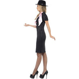 Smiffys Gangster's Moll Costume with black dress and scarf - British product