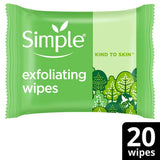 Superdrug Simple Exfoliating Facial Wipes Cleansing Biodegradable 20 Wipes- Buy online at McGrocer