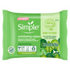 Simple biodegradable exfoliating face wipes 20 count (British brand)