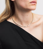 Suzanne Kalan yellow gold diamond tennis necklace 43cm, UK version