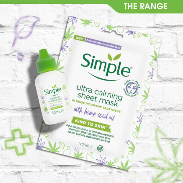 Simple Ultra Calming Hemp Sheet Mask 1Pc (British brand)