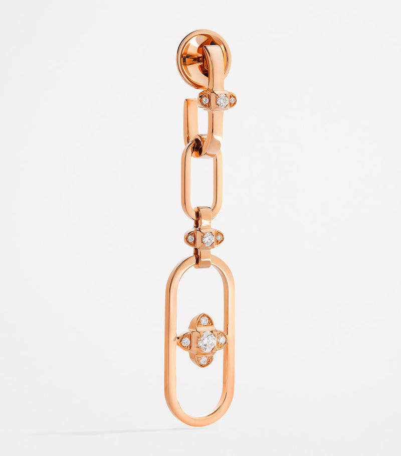 MARLI New York rose gold drop earrings with diamonds, imported from the UK