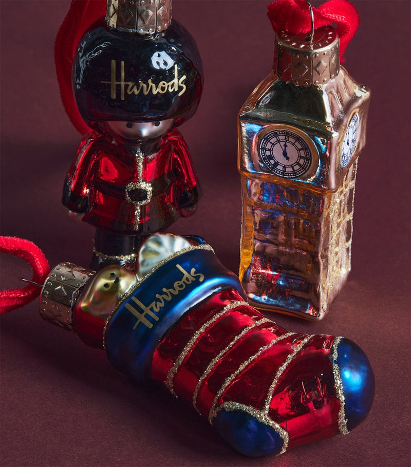 Harrods Christmas tree decorations set of 6 miniature, UK version