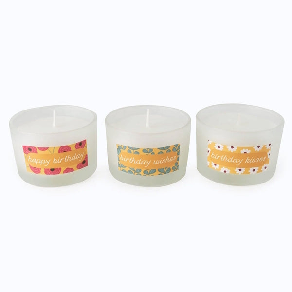 Candlelight birthday scented candles in glass boxes - British product