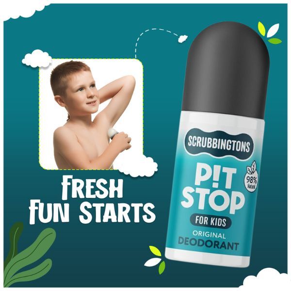 Scrubbingtons Children's Natural Deodorant Original Fresh 2 x 75ml (British brand)