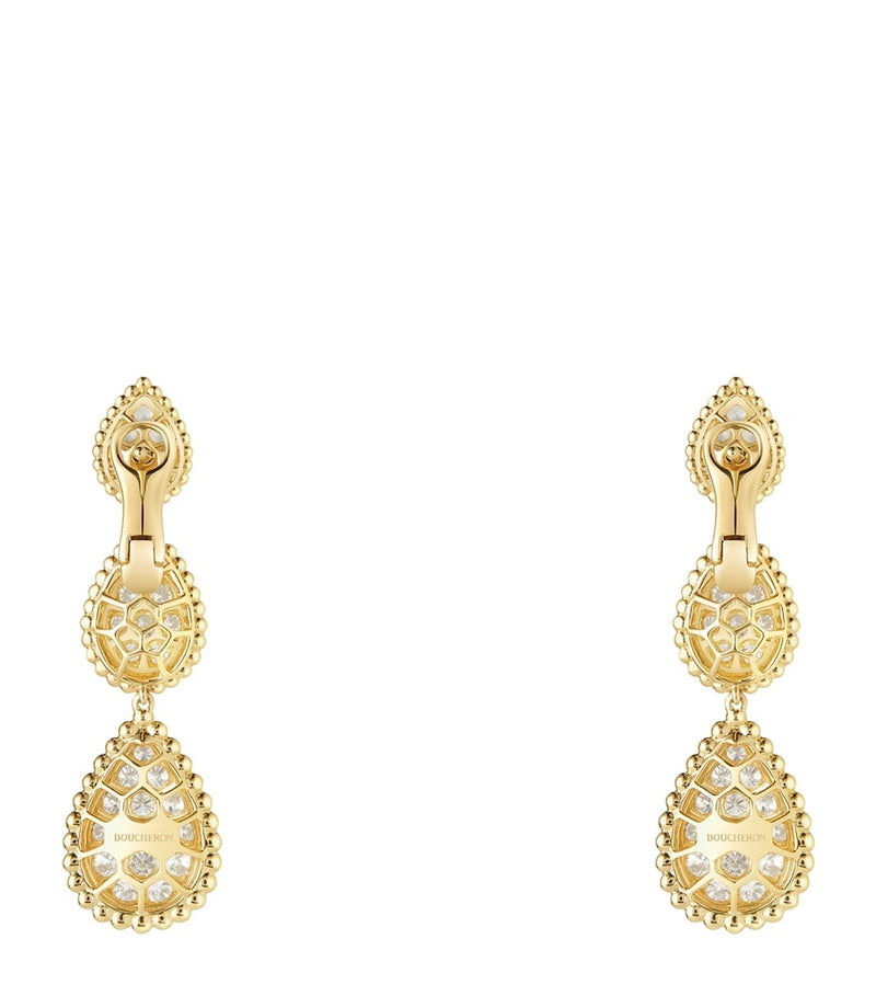 Boucheron yellow gold Serpent Bohème pendant earrings, imported from the UK