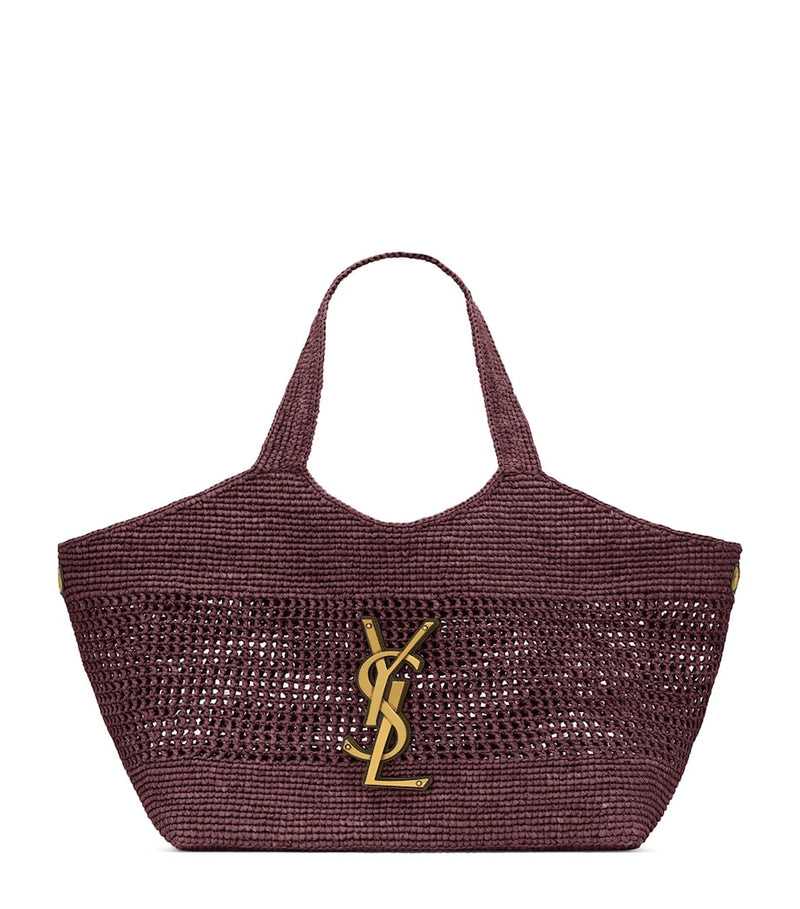 Saint Laurent Medium Icare Tote Bag raffia, imported from the UK