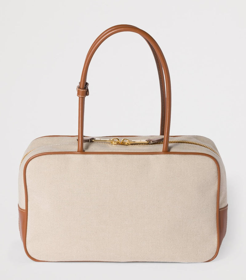 Miu Miu Beau top-handle bag in leather-canvas, UK version