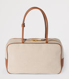 Miu Miu Beau top-handle bag in leather-canvas, UK version