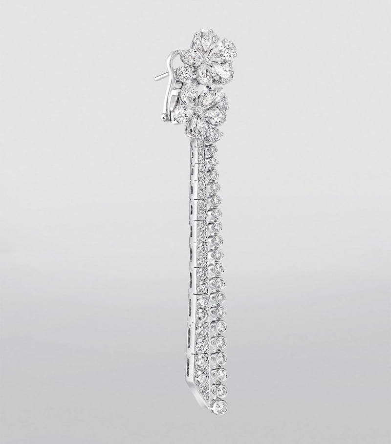 Graff Carissa drop earrings 7.4cm white gold diamond - British product