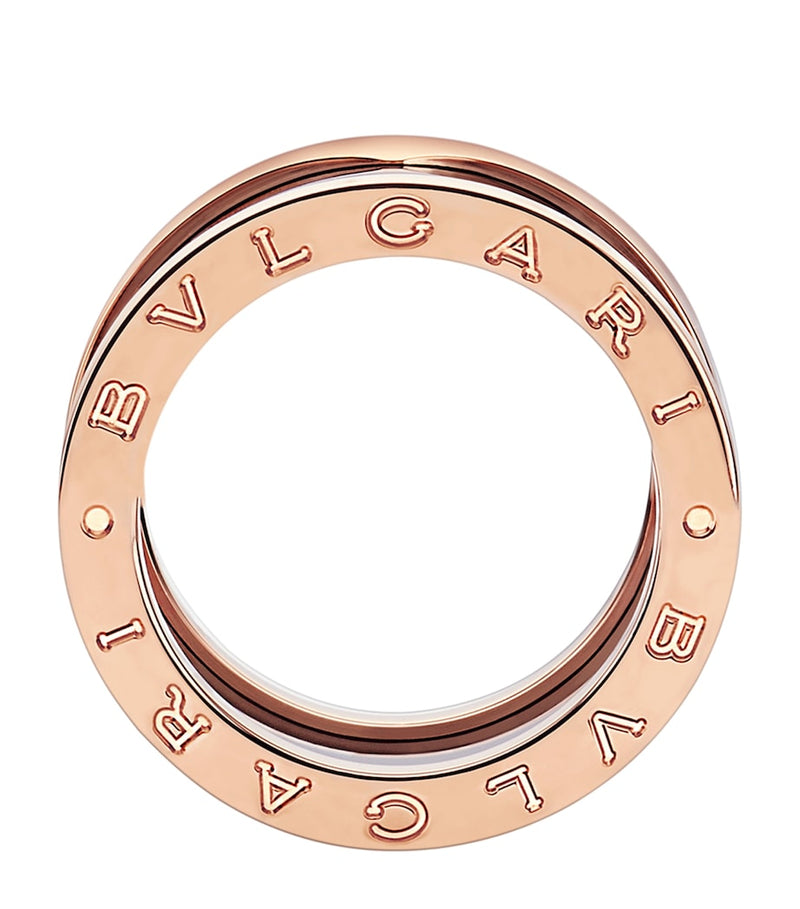 Bvlgari B.zero1 four-band ring rose gold black ceramic, imported from the UK
