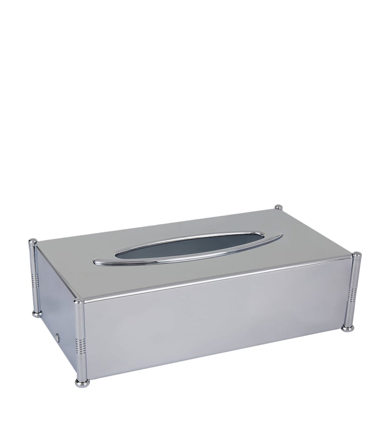 ZODIAC Cylinder Chrome tissue box (British brand)