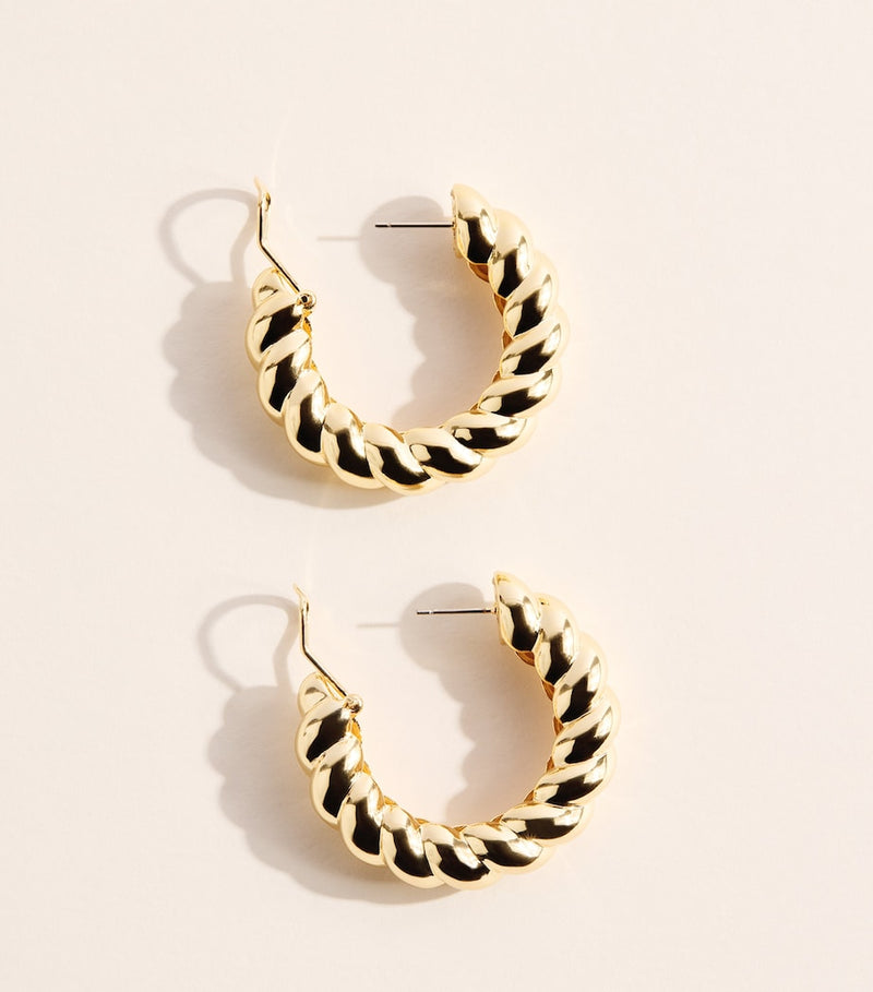 Eddie Borgo gold-plated Torsade hoop earrings (British brand)
