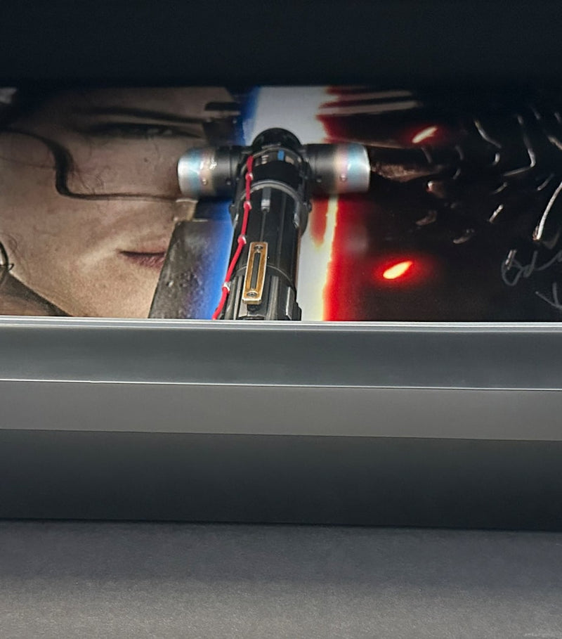 Leipzig Galleries Star Wars The Force Awakens cast-signed lightsaber framed display, UK version
