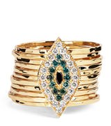 Harrods Jacquie Aiche Yellow Gold and Diamond Eye Ring- Buy online at McGrocer