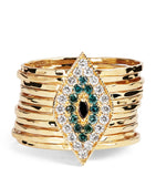 Jacquie Aiche yellow gold and diamond evil eye ring, imported from the UK