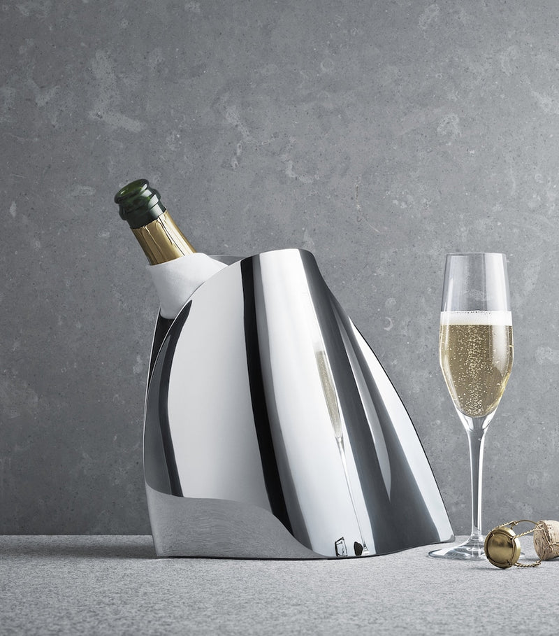 Georg Jensen stainless steel champagne cooler, UK version