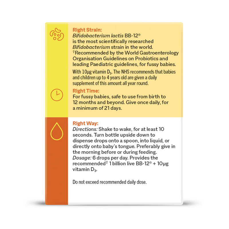 Smart Strains probiotic for fussy babies 8ml, UK version
