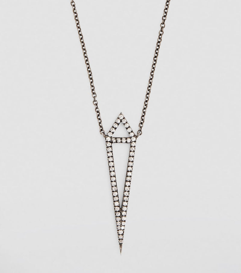 Eva Fehren blackened white gold and diamond dagger necklace - British product