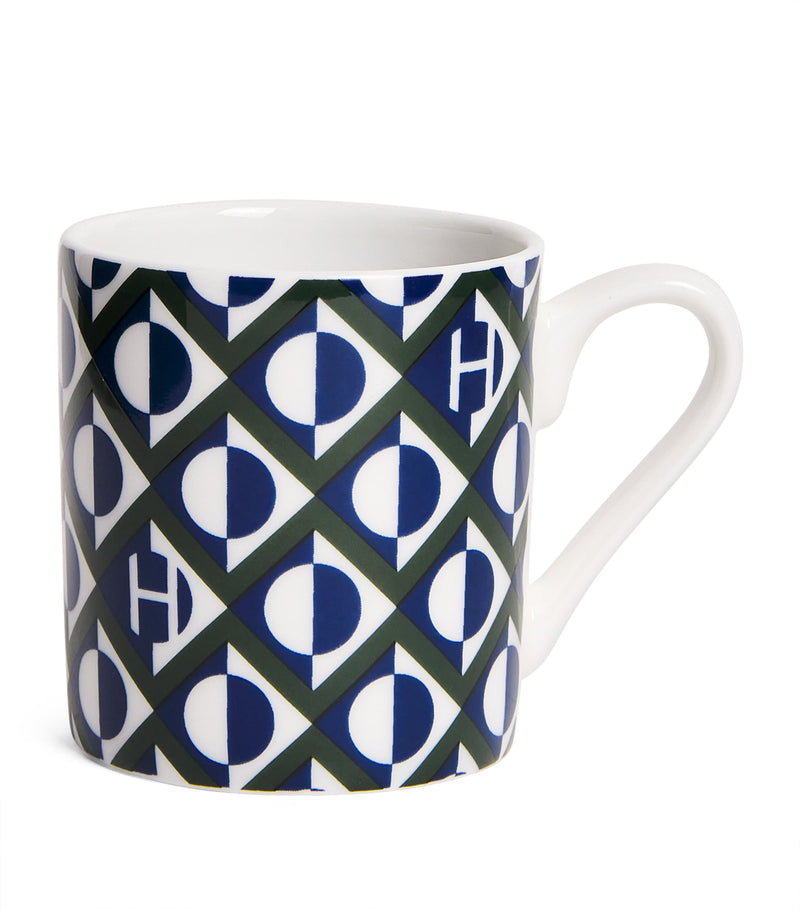 Harrods ceramic geometric logo espresso cup, UK version