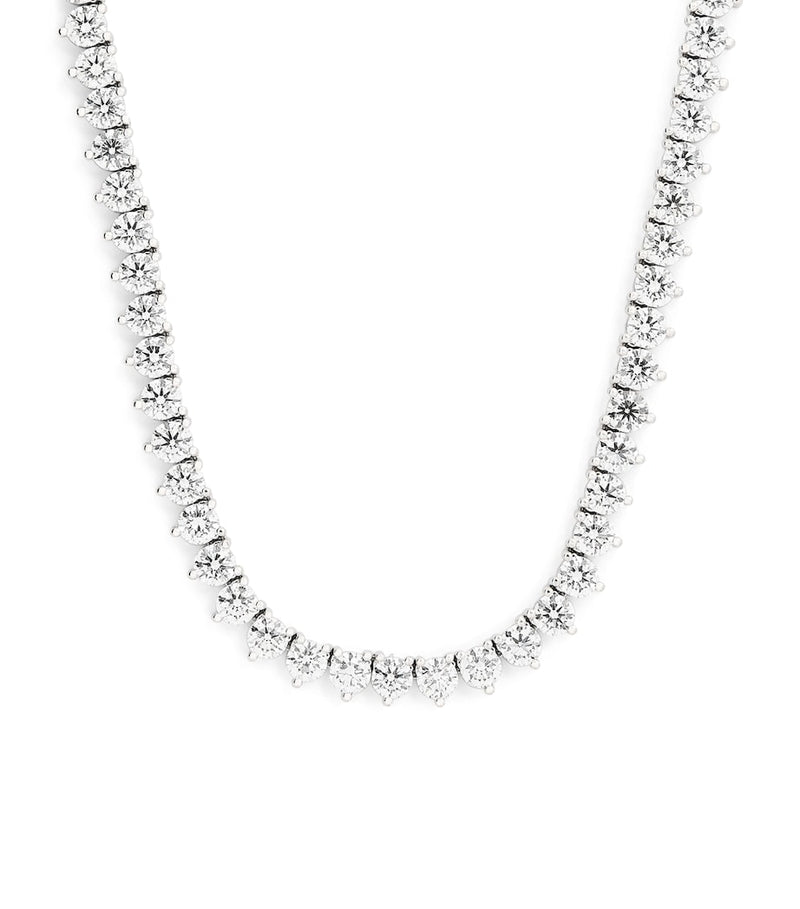 Harrods diamond tennis necklace 37.24ct white gold (British brand)