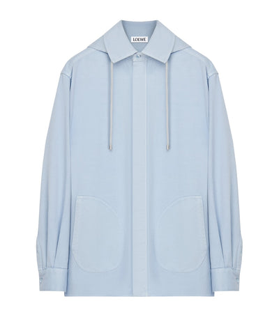 Harrods Lightweight Cotton Satin Hooded Overshirt with Detachable Hood- Buy online at McGrocer