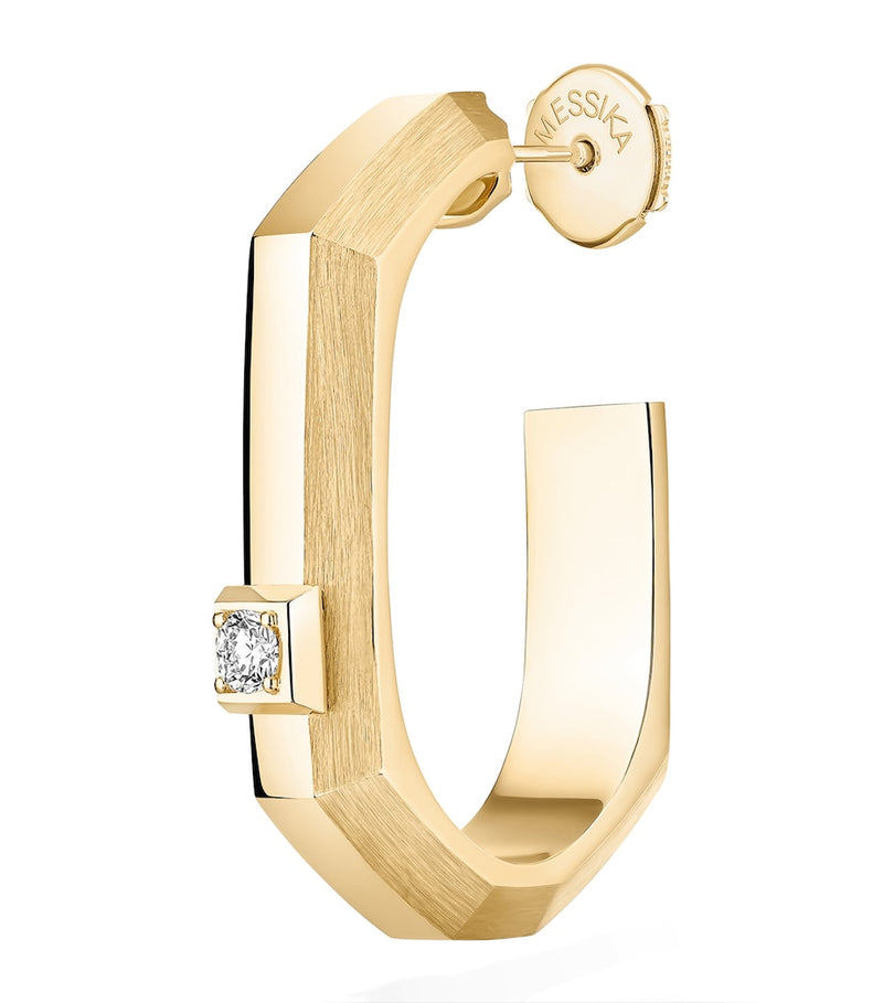 Messika Modernist small yellow gold diamond hoop earring 0.03ct - British product