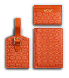 WOLF Signature passport holder card holder and luggage tag set (British brand)